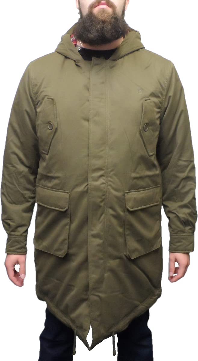 Merc Men's Olive New London M51 Style Mod Fishtail Parka Green S
