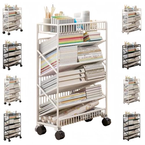 ShineLuxe�{�I ���ޒI �G�����b�N �t�@�C�����S�� �u�b�N�V�F���t �L���X�^�[�t�� �f�X�N�� ��e�� �ړ��� �K�i�� �L���X�^�[�t�� (6�K���Ă̔����t�F���X�t��,�ԗ֕t���̃|�[�^�u���o�[�W����)