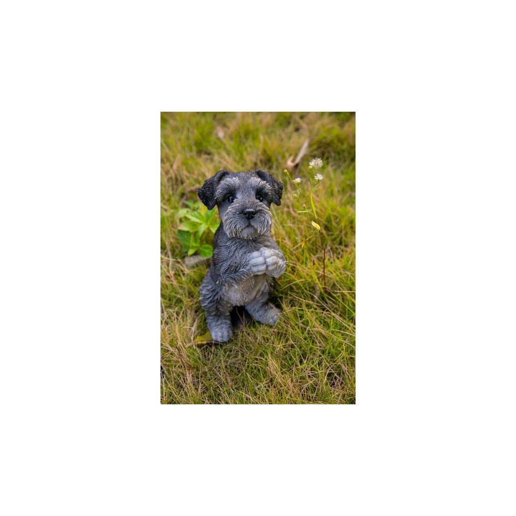 Hi Line Praying Schnauzer Puppy Statue Figurine Gray