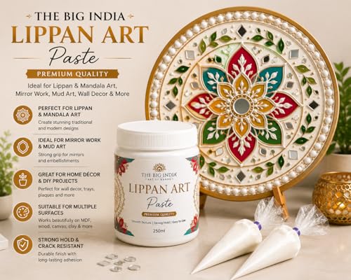 Image of Ceramic Cone for lippan Art | Lippan Art Paste - 250ml | Premium DIY Clay Paste for Mirror Work, Mandala Art & Craft Decoration (Pure for Sure)