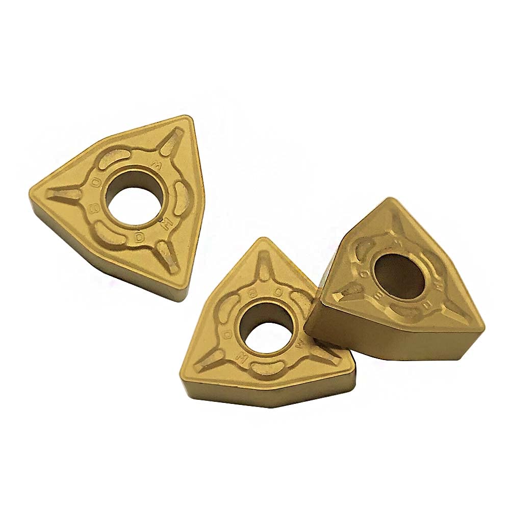 10PCS WNMG432 -DM WNMG080408-DM Carbide Turning Inserts TiCN + AL2O3 Coating Lathe Carbide Inserts for Finishing and Semi-Finishing on Processing Hard Steel and cast Iron (WNMG080408-DM Gold)