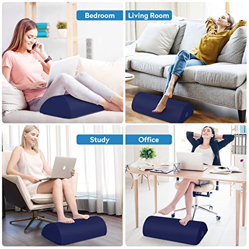 Image of StepLively Foot Rest Ergonomic Pillow for Under Desk at Work, Anti-Fatigue Footrest Support Pillow for Fatigue & Pain Relief, Comfortable for Office Chair, Car Seat & Gaming Chair - Blue