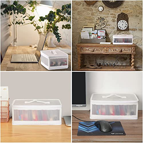 Gbivbe Photo Storage Bag 4X6, 10 Inner Large Photo Storage Box Photo Cases Store Up To 1000 Photos, Photo Organizer Cards Craft Keeper With Handle For Photo Puzzles Cards Seed Packets (White) #TOP2