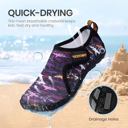 Image of SEEKWAY Barefoot Water Shoes for Kids - Wide Toe Box and Quick-Dry Sand Shoes Toddler for Hiking Swim Beach Pool Kayak Sport Accessories, Camping Essentials Non-Slip for Boys Girls Sizes