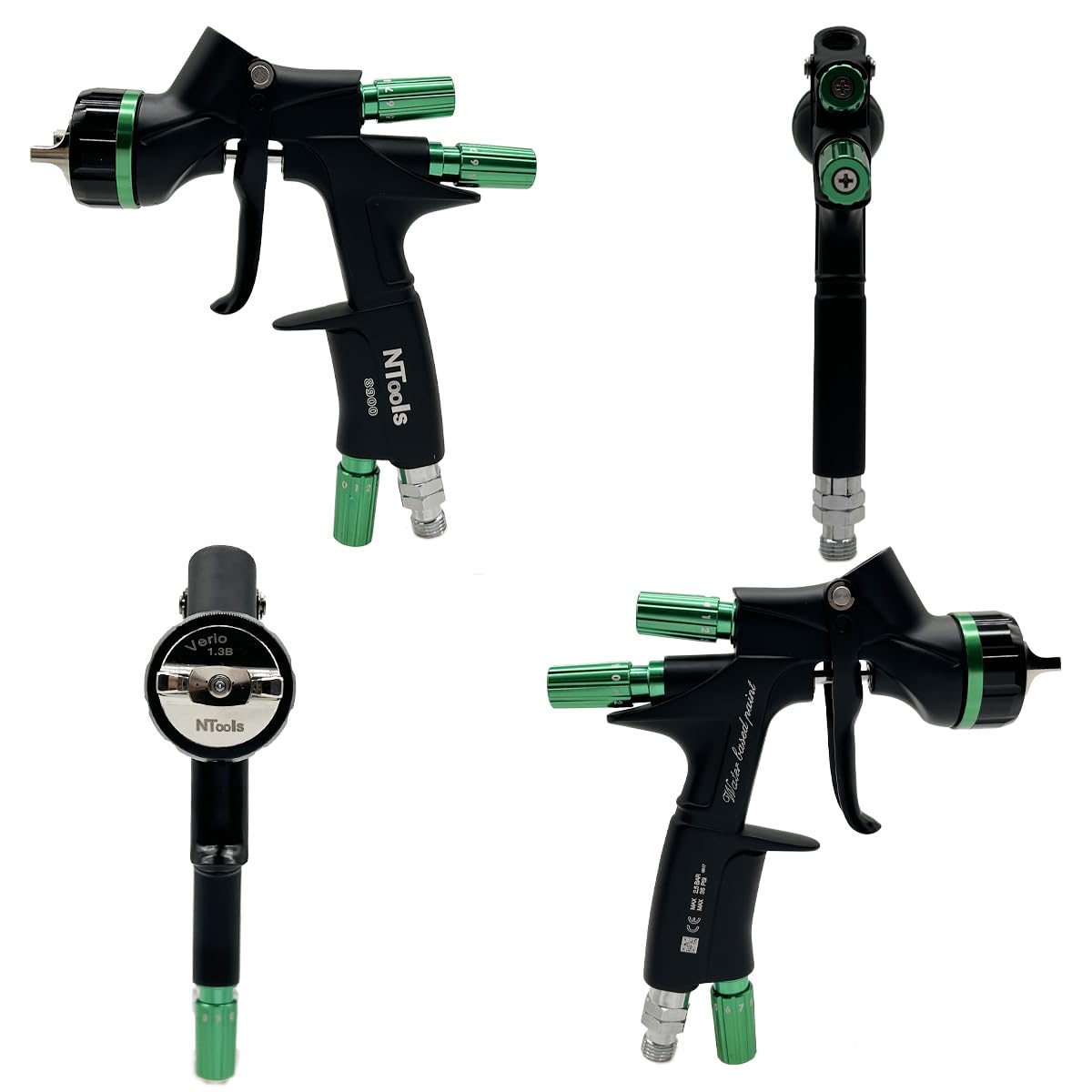 HVLP Pistola pulverizadora de aire profesional con alimentación por gravedad, boquilla de 1.3mm con taza de plástico de 600cc, pistola pulverizadora para pintura y barniz de automóviles
