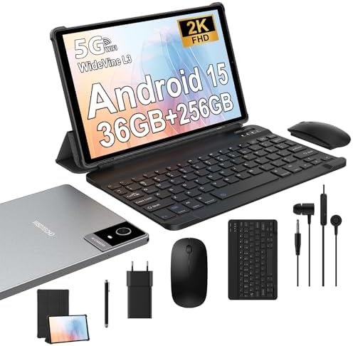 Tablet 10.4 Inch with Keyboard, Android 15 Tablet with 36GB RAM+2...