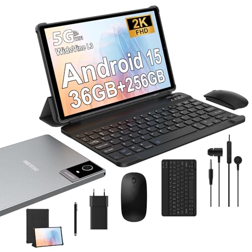 WISDTECHO Tablet 10.4 Inch with Keyboard, Android 15 Tablet with ...