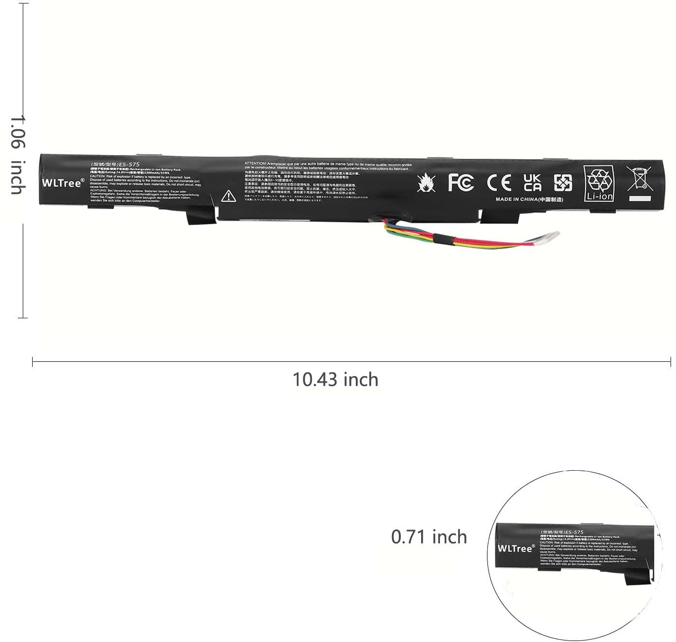 Batteria AS16A5K AS16A7K AS16A8K per Portatile Acer Aspire E15 E5-575 E5-575G E5-575T E5-575TG E5-553 E5-553G F15 F5-573 F5-573G F5-573G-52M7 F5-573G-574E E17 E5-774 E5-774G E5-575T Battery