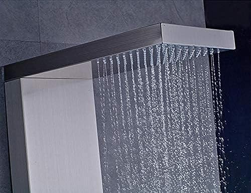Panel de ducha termostático de acero inoxidable, sistema de ducha con cabezal lluvia y chorros corporales miniatura 5
