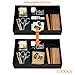 CAXXA 2 Pack 3 Slot Drawer Organizer with Two Adjustable Dividers - Junk Drawer Storage for Office Desk Supplies and Accessories, Black (2 Pack)