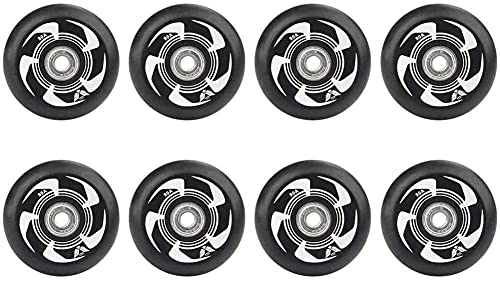 Single Wheel Sneaker Shoes Pack of 8 Inline Skate Wheels 90A 72 mm 76 mm 80 mm Inline Skates Replacement Wheel with ABEC-9 Bearings, Outdoor Replacement PU Wheel,Schwarz,72 mm Cover