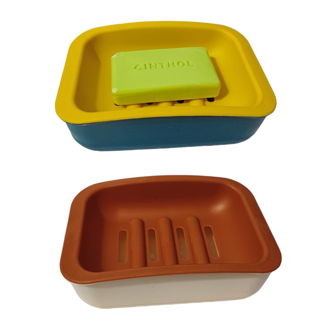 EAGEAN Decorative Drainage Waterproof Plastic Soap Case Dish Holder,Soap Holder with Draining Tray- Pack of 2 (B0CW66T1PB) Amazon Price History, Amazon Price Tracker