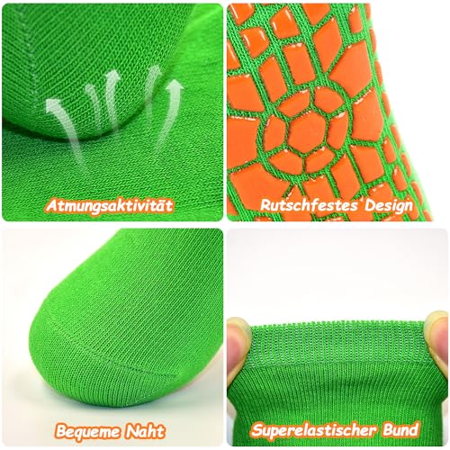 Non Slip Kids Grip Socks Slipper Socks with Grips for Boys 2-13 Years Trampoline Train Home 6/12 Pairs4