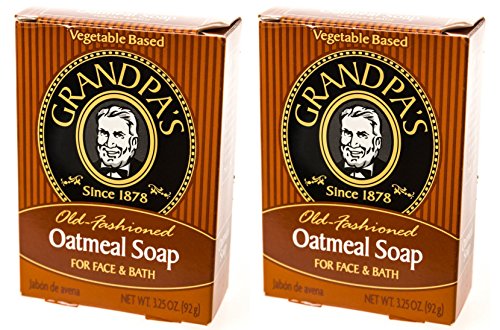 Grandpa's Old-Fashioned Oatmeal Soap For Soothing, Softening and Gently Exfoliating Skin With Pure Vegetable Base, For Face and Body, All Natural and Organic Ingredients, 3.25 oz each (Pack of 2)