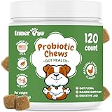 Inner Paw Probiotics for Dogs - Digestive Enzymes for Gut Health, Diarrhea & Bowel Support, Seasonal Allergies, Dog Supplement for Pet Immune System, Dog Vitamin - 120 Soft Chews - Chicken