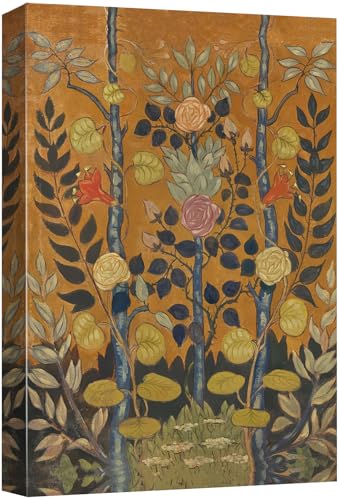 wall26 Canvas Print Wall Art Folk Art Botanical Pattern Vintage Floral Illustrations Modern Art Traditional Scenic Zen Colorful for Living Room, Bedroom, Office - 24"x36"