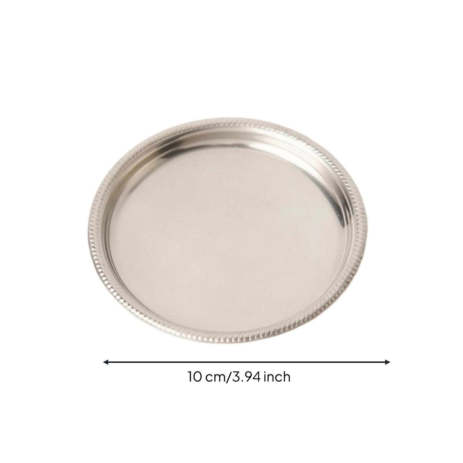 MagiDeal Sottobicchiere Barocco Argento Tondo Metallo Acciaio Inossidabile Lucido Superficie, 10 Cm, Style to 3
