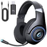 KAPEYDESI Wireless Gaming Headset, 2.4GHz USB Gaming Headphones for PC, PS4, PS5, Mac with Bluetooth