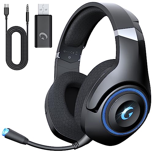 Kapeydesi Wireless Gaming Headset, 2.4Ghz Usb Gaming Headphones For Pc, Ps4, Ps5, Mac With Bluetooth 5.2, 40H Battery Life, Detachable Microphone, 3.5Mm Wired Jack For Xbox Series (Black) #TOP26