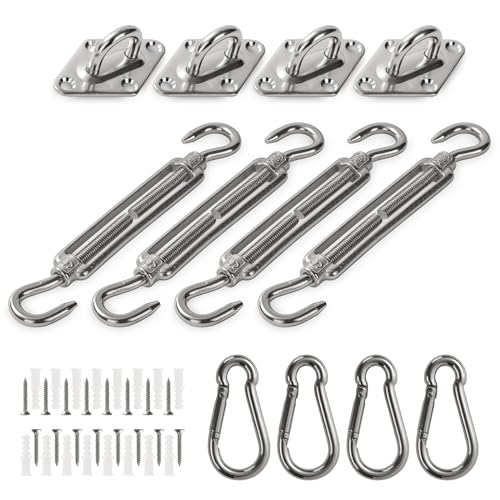 Yision Premium Quality M6 Sun Shade Hardware Kit Sets, Heavy Duty 304 Stainless Steel Hardware Kit for Sail Shade Hardware Kit Fixing Accessories