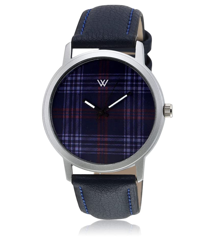 Walrus Blue Check Dial Mens Watch - Blue Leather Strap, Analog Design, 40mm Case - Professional & Casual Use- Old Money Style Mens Wrist Watch for Gift (B0B1QP4F2S) Amazon Price History, Amazon Price Tracker