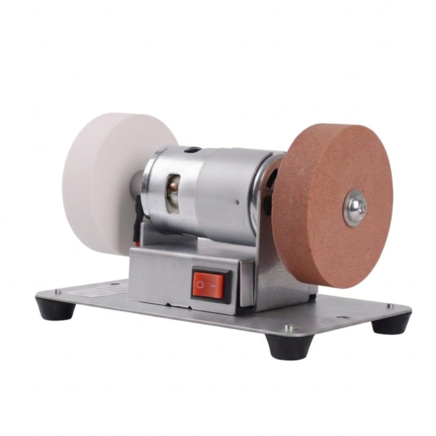 compact mini electric bench grinder tabletop bench grinder with two wheels dual wheel multi-purpose grinding machine for hobbyists, diyers, home workshop, garage, 775 eu metal