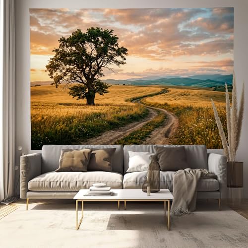 Arazzo da parete paysage rural jaune 230x180cm pour déco chambre
