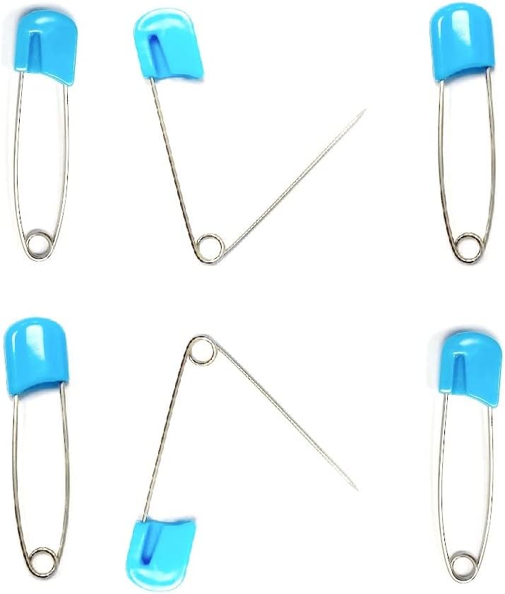 Nappy Pins Safety Lock Diaper Pins Plastic Head Hold Clip Locking Cloth