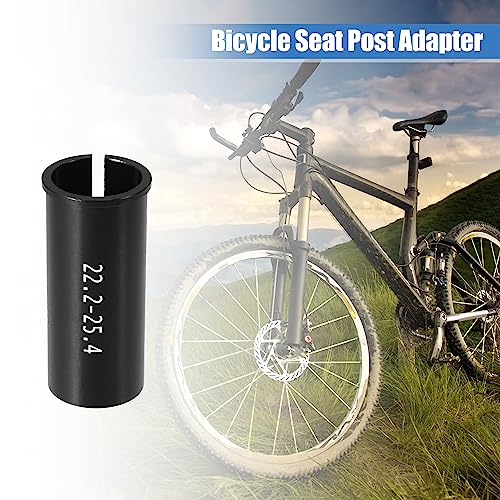 X AUTOHAUX 2 Pcs 22.2mm to 25.4mm Bike Seat Post Tube Adapter Reducing Sleeve, Black - Image 2