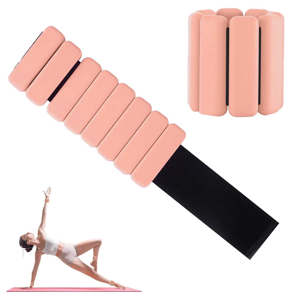 Lot de 2 poids de poignet et de cheville pour femme, poids de cheville en silicone de qualité supérieure pour femme, poids de cheville de 0,9 kg (0,5 kg chacun), poids de