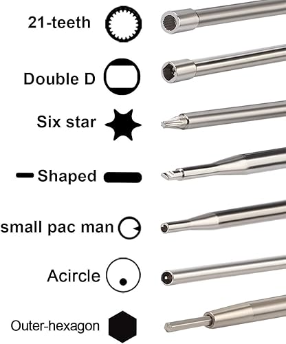 Miniatura 4 de HIPA - paquete de 4 herramientas de ajuste para carburador Desarmadores con forma de Pac Man D simple doble D para motor pequeño de 2 ciclos n