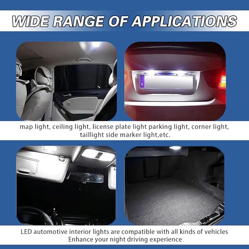 ijuicy Kit 20 Pcs Lámparas LED Interior Auto T10 10W 12V miniatura 6