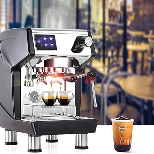 Máquina de café Espresso Comercial Semiautomático Espumador de Leche recién molida, Acero Inoxidable Cepillado (Color… - Imagen 3