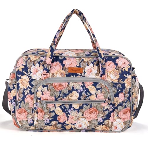 Image of Yarn Storage Organizer, Knitting Crossbody Bag, Large Crochet Tote Bag Yarn Holder Case for Carrying Projects, Knitting Needles, Crochet Hooks and Other Accessories (Peony)