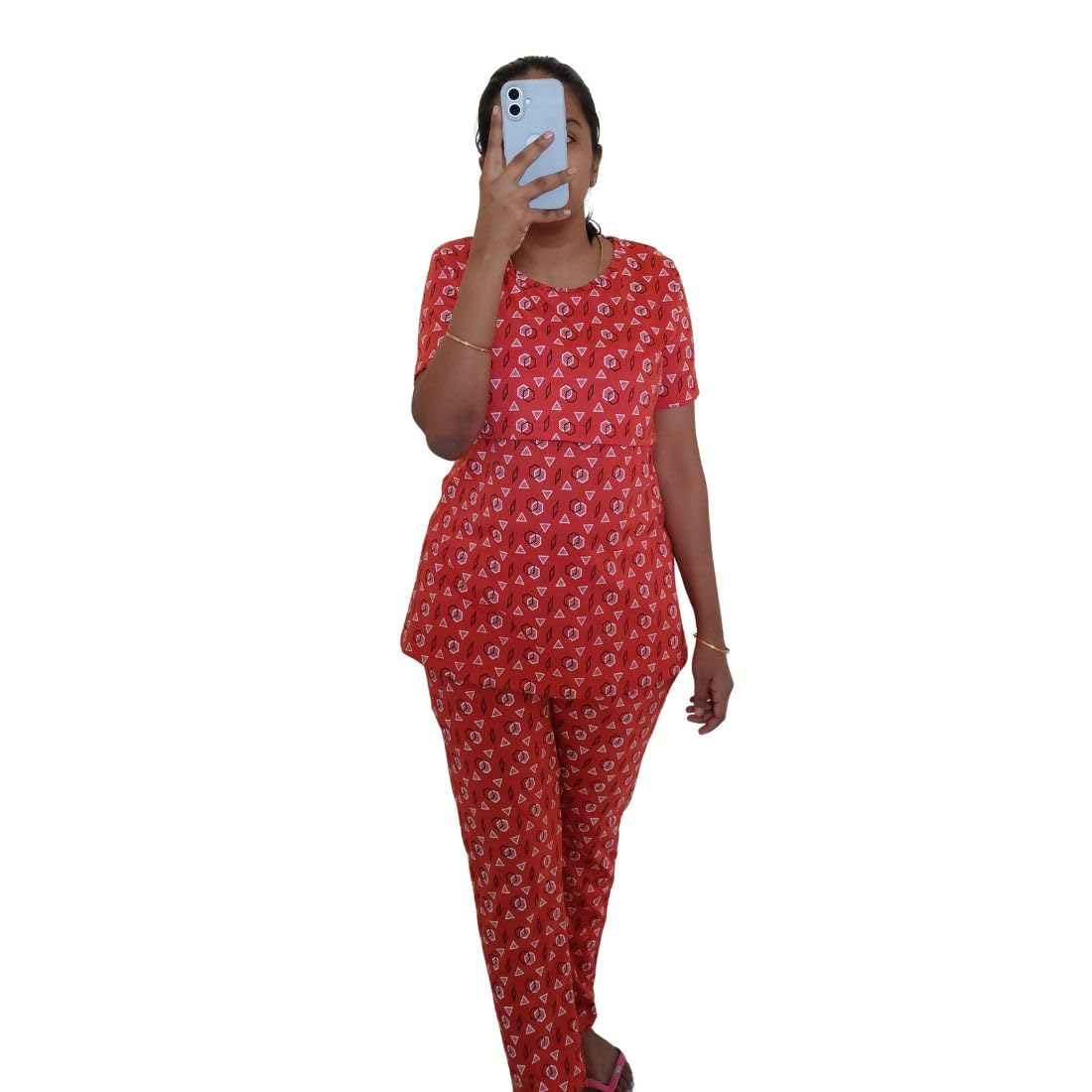 Zero Clothing Zipless Feeding Pyjama Set for Moms | Comfortable Nursing Nightwear T-Shirt and Pant Lounge Set | Breathable...
