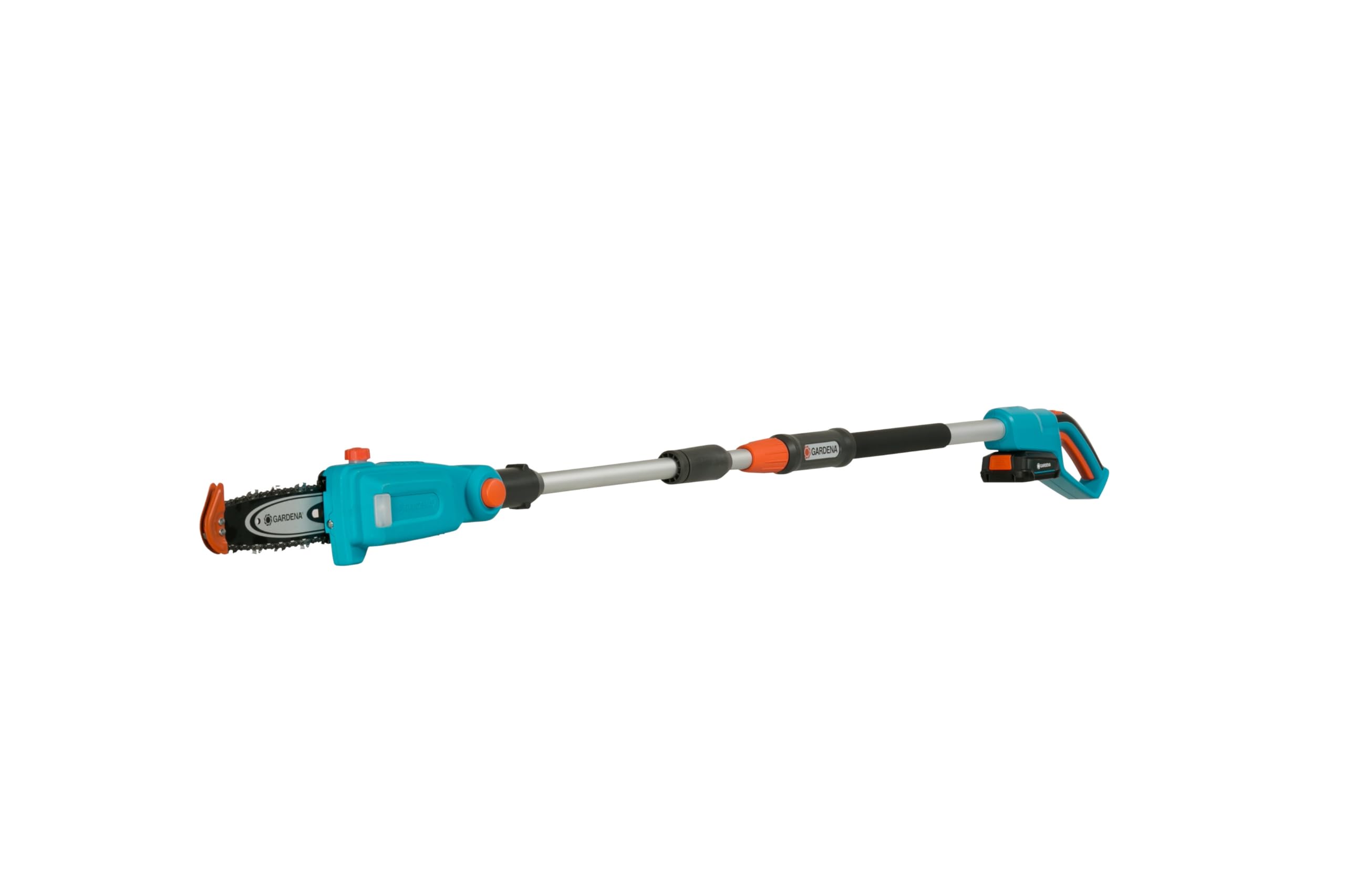 Gardena Akku-Teleskop-Hochentaster TCS 20/18V P4A Ready-To-Use Set: Teleskopgriff, Reichweite bis 4 m, Schneidunterstützung, Abwinkelbarer Schneidkopf, Kabellos (14770-20)