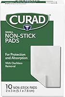 Vista 1 de CURAD Almohadillas antiadherentes estériles, 2" x 3", no hechas de látex de caucho natural, 10/caja