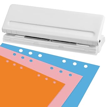 OTYMIOW 6 Hole Punch Metal Puncher, Paper Metal-Punches A4 A5 A6 B7 Heavy Duty Hole Puncher Student Punchers 6 Holes A5 Adjustable Small Hole-Punch Desktop 6 Holes Paper Punchers, Capacity 8 Sheets