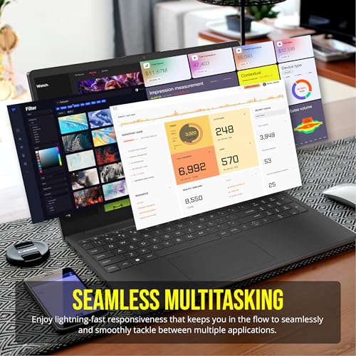 Image of HP 15.6 inch HD Laptop, Intel N200 Processor, 16GB RAM, 288GB Storage(128GB SSD+160GB Docking Station Set), Intel UHD GPU, Numeric Keypad, Wi-Fi 6, HD Webcam, 1 Year Office 365, Win 11 S, Black