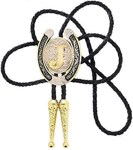 STARBRILLIANT Corbata De Bolo Dorada Con Inicial Vintage De La A a La Z, Con Cuerda De Vacuno, Ovalada Iniziale (I) Cover