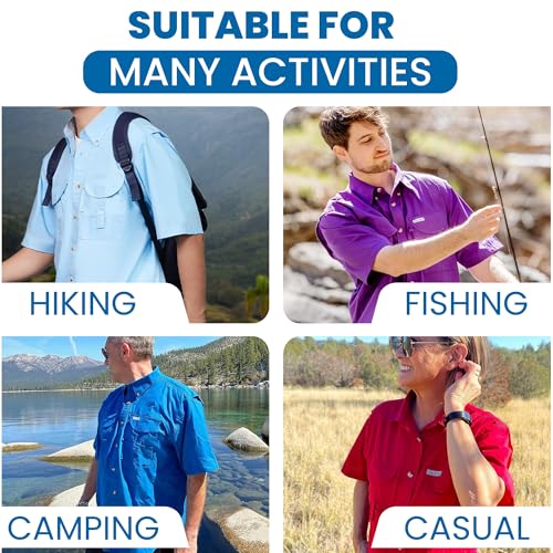 Men's Short Sleeve Fishing Button Down Shirt, Breathable Outdoors Casual Lightweight Shirt4