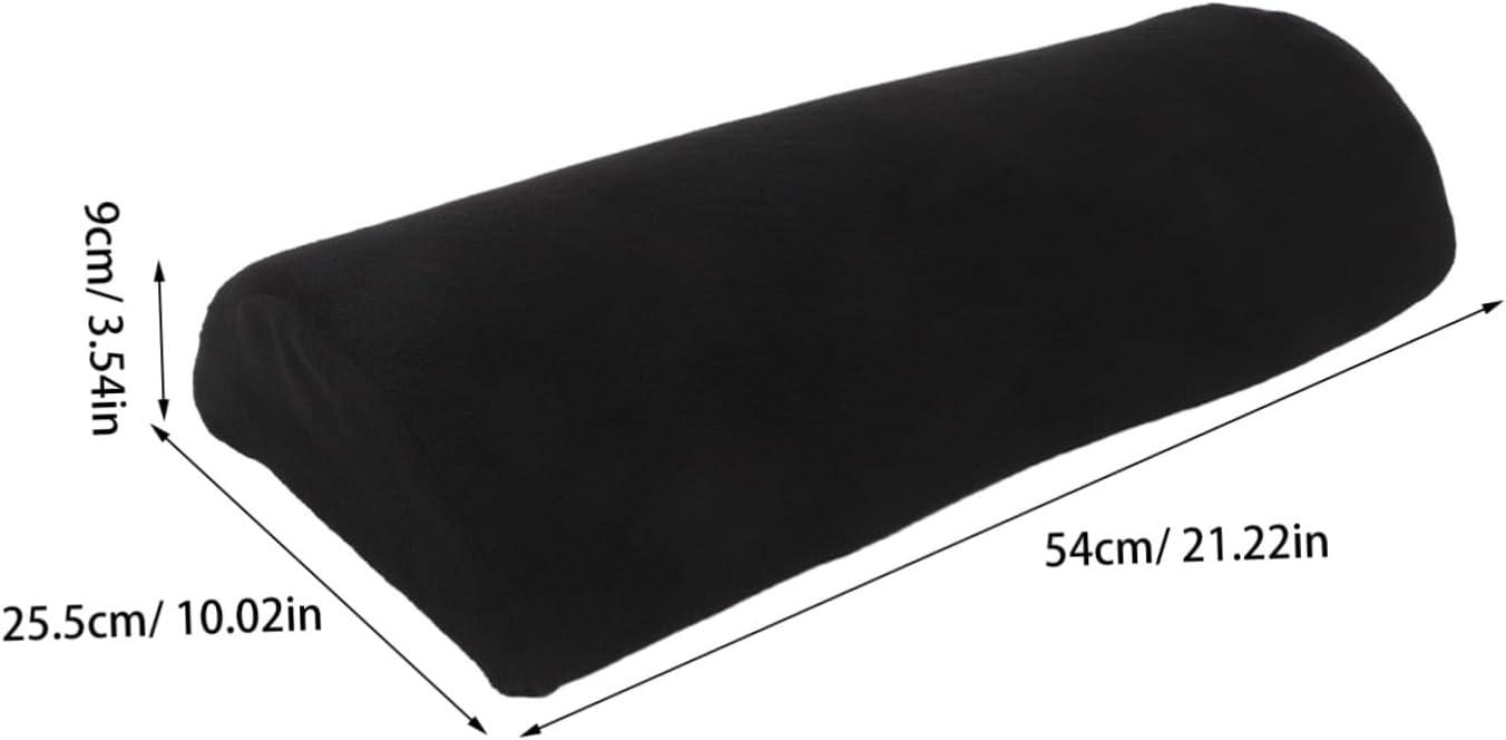 Alipis Recliner Leg Rest Cushion Half Moon Leg Elevation Pillow with Slow Foam and Fleece Cover, Sofa Footrest Pillow for Chair and Lounger Support, 21.3x10x3.5 Inches, Black