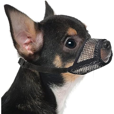 Mayerzon Dog Muzzle, Soft Mesh Muzzles for Small Medium Large Dogs Chihuahua Poodle Husky Labrador Retriever, Breathable Dog Mouth Guard for Biting Chewing Grooming, Allow Panting Drinking Cover