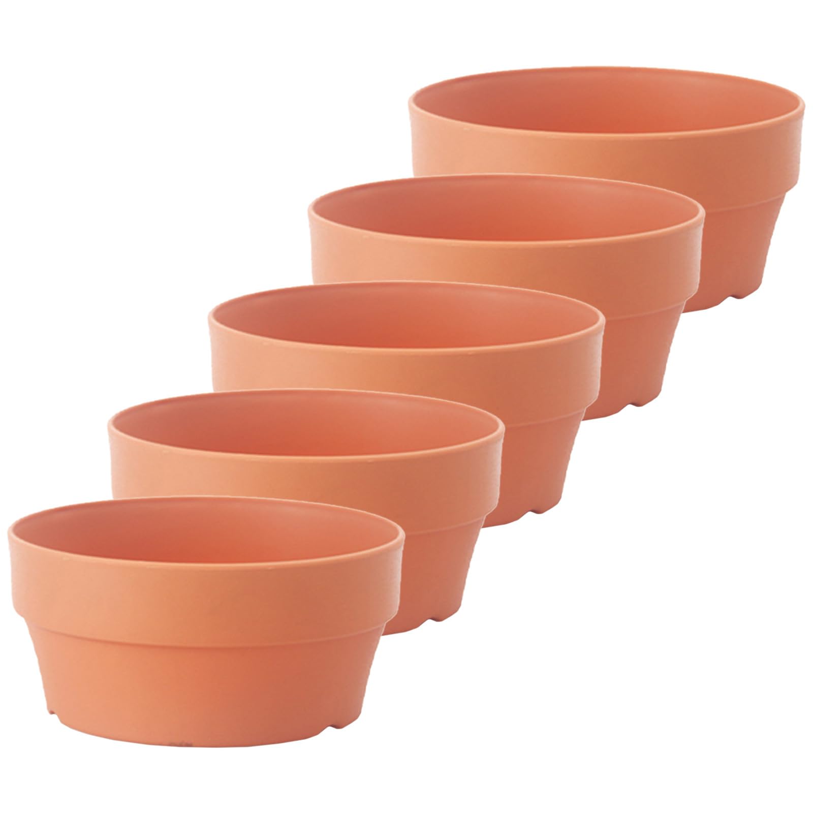 Veemoon Plastic Flower Pots for Small Plants and Succulents with Drainage Hole Decorative Plastic Plant Containers 5pcs Suitable for Indoor and Outdoor Use, for Garden and Birthday