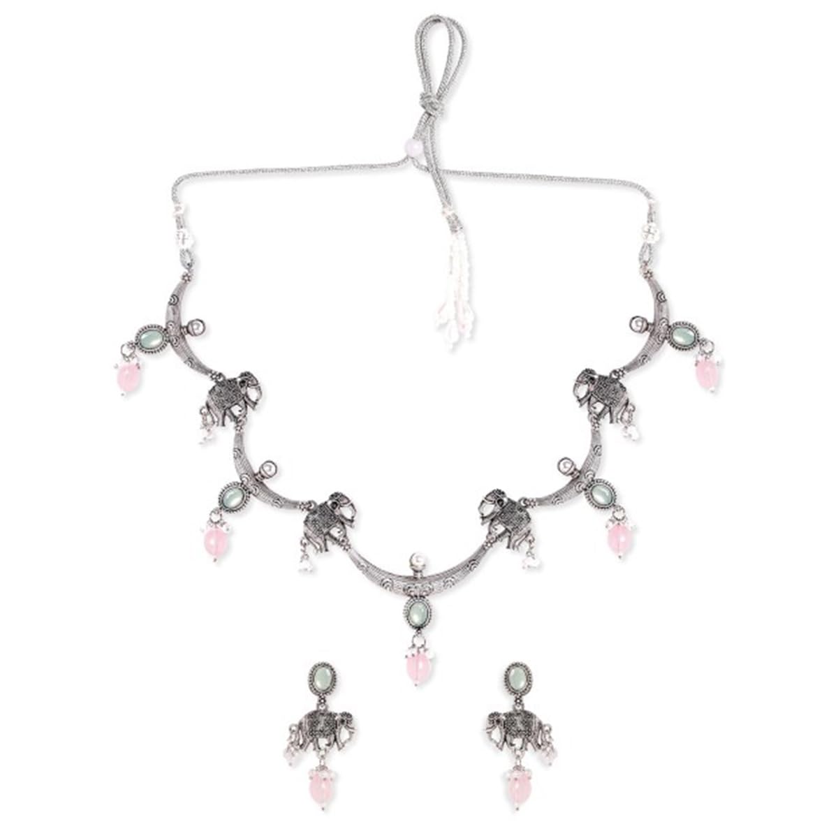 RubansBeaded Design & Traditional Jewelry Necklace Set for Women & Girls | Handcrafted Jewelry | Ideal for Weddings, Ethnic Wear & Festive Occasions