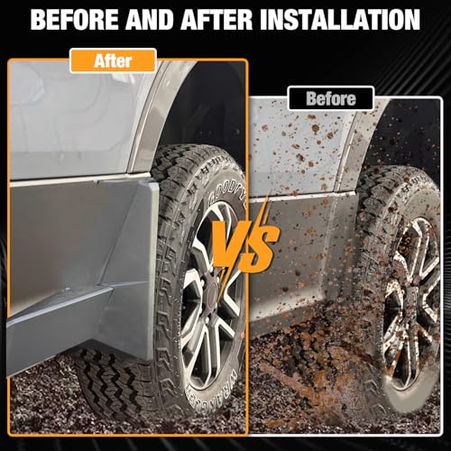 Image of XUKEY 4PCS Upgrade Mud Flaps for Tesla Cybertruck 2025 2024 Splash Guard Mudguards Mudflaps Fender Tire Protector Rear Front OEM Style Accessories
