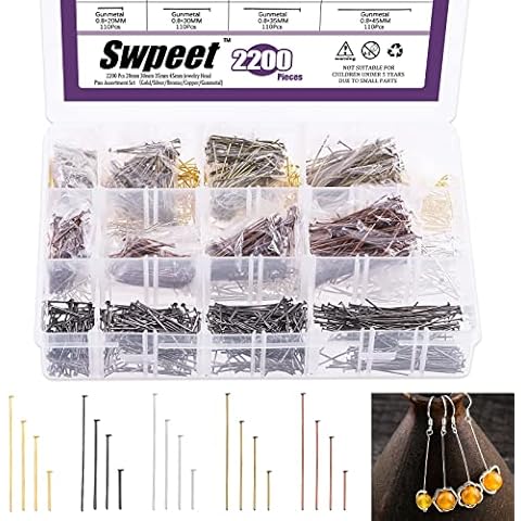 Swpeet 2200Pcs Flat Head Pins Kit Cover