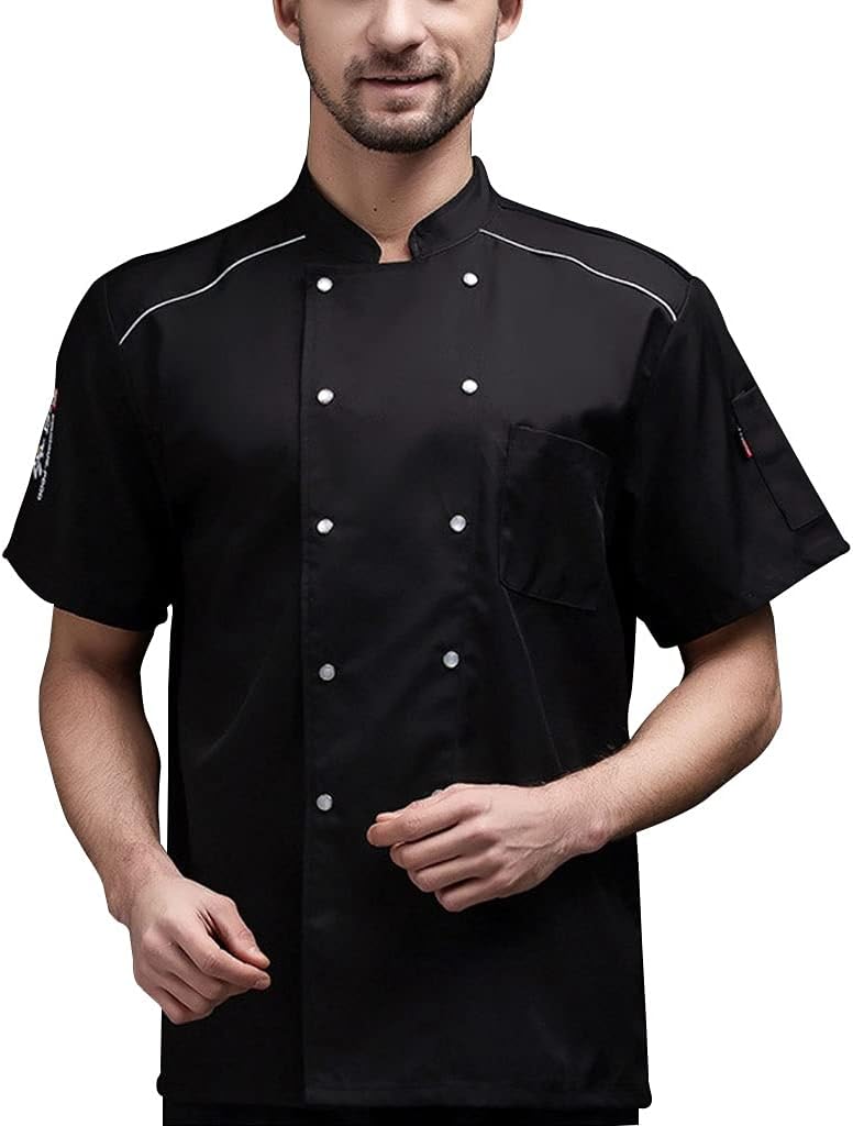 Cool with Breathable Mesh Chef Jacket Unisex Double Breasted Kitchen Classic