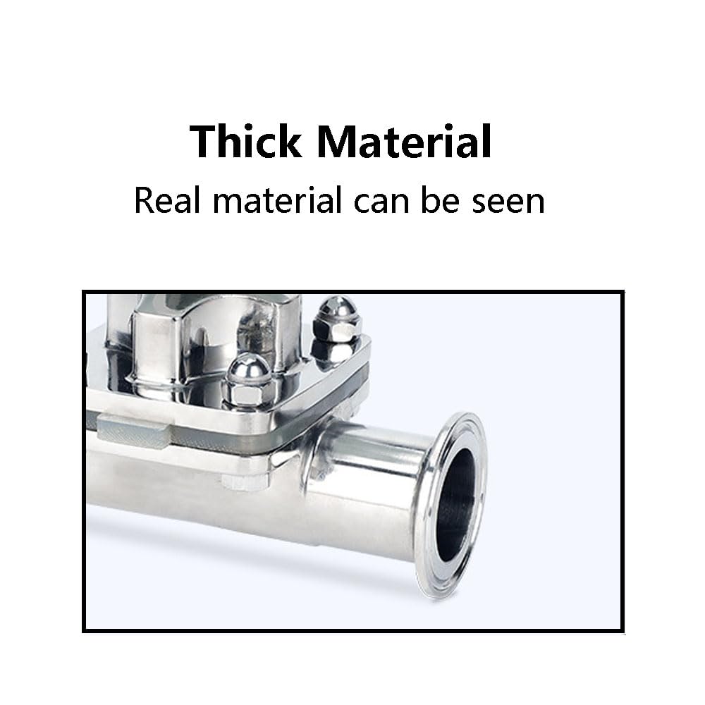 Edelstahl-Membranventil, DN40 1-1/2" Sanitär 2 Wege Silikon Dichtung Tri-Clamp Membranventil für Lebensmittel/chemische Industrie