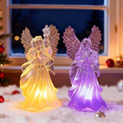 Weihnachtsdeko Engel Figur, Weihnachtsengel Figuren mit LED Bunte...